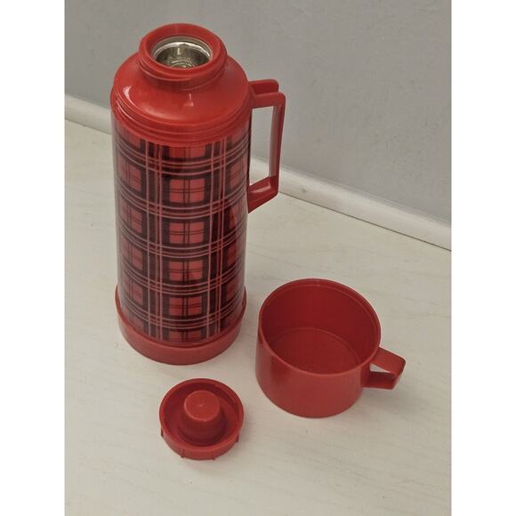 Vintage Stanley Aladdin Red Vacuum Bottle Thermos Quart Made‎ In USA - Picture 2 of 10